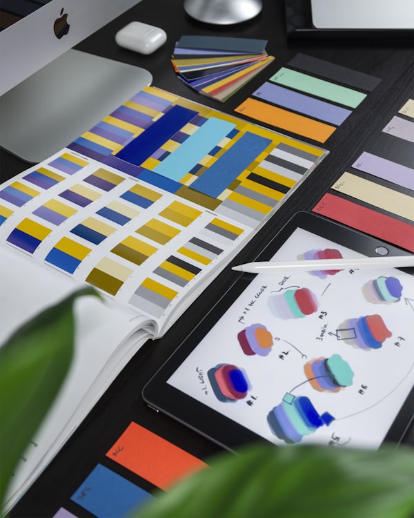 Brand identity mood board with typography and colour palette samples