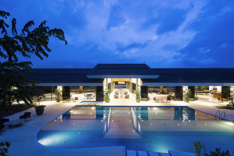 Boutique hotel lobby with refined branding elements visible