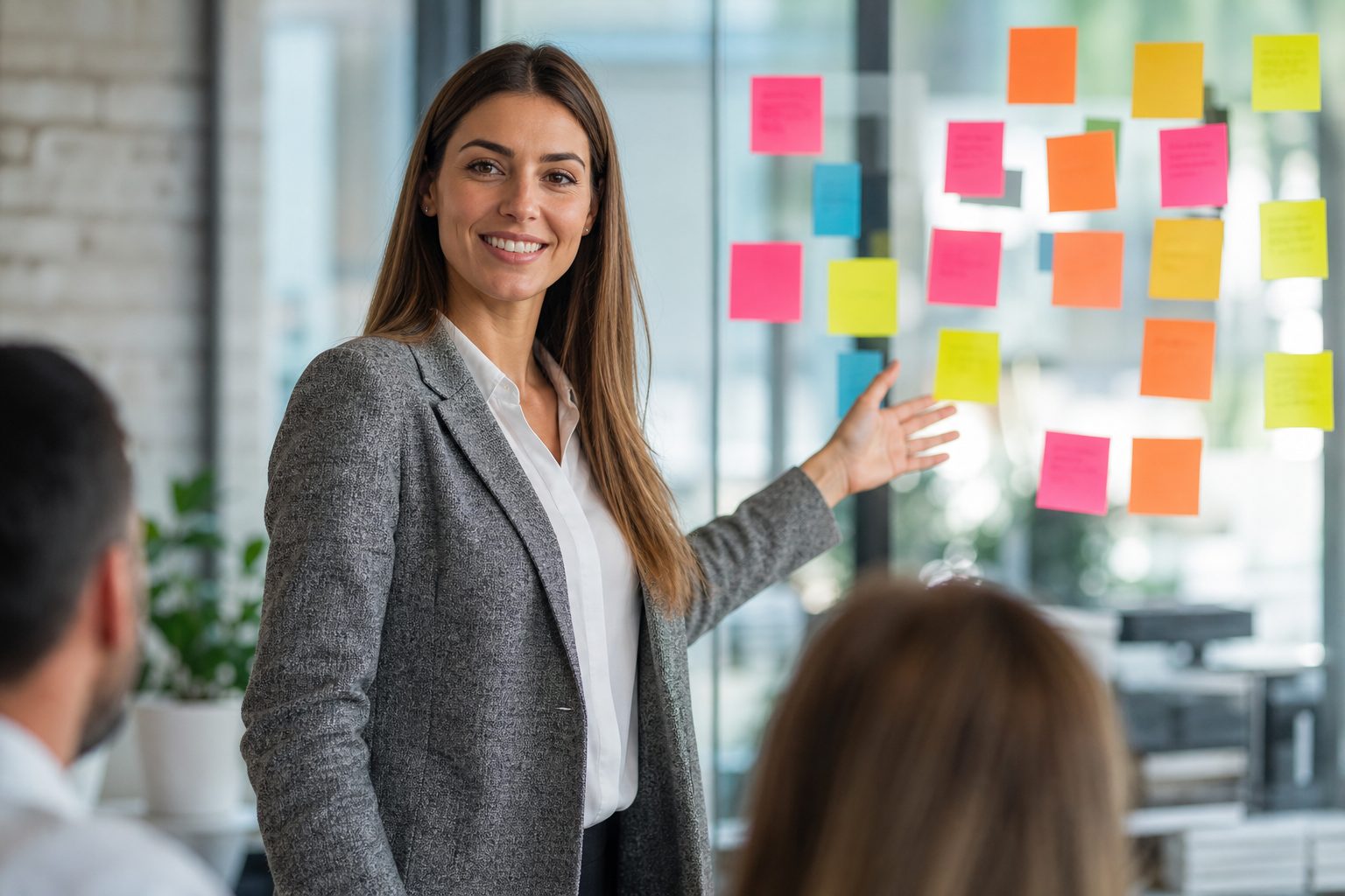 Brand strategist leading a client positioning workshop